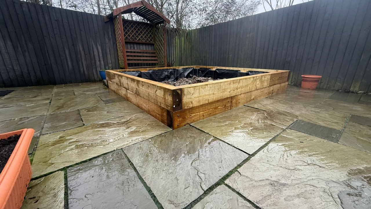 Raised flower beds project by M Fencing & More