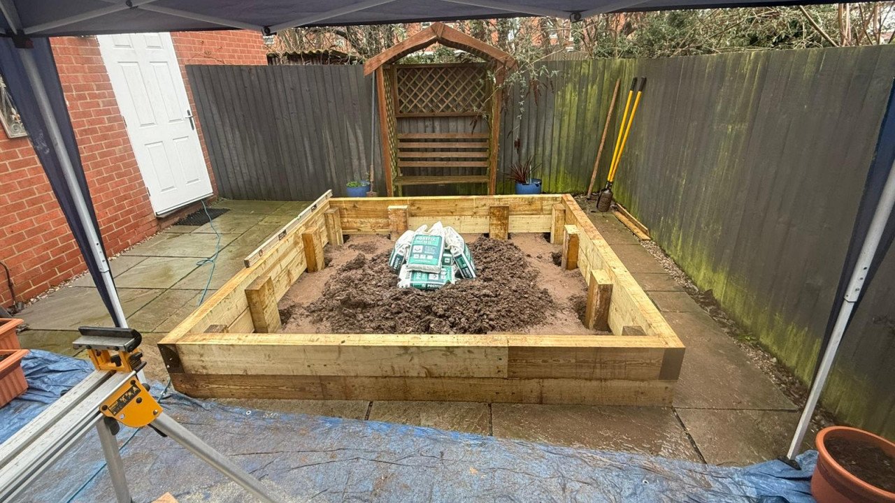 Raised flower beds project by M Fencing & More